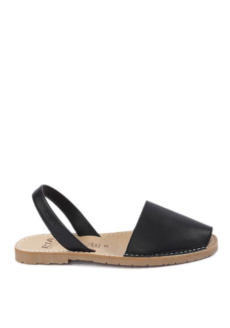 Black velvet flat sandal RIA MENORCA | 20002VELVET-NEGRO